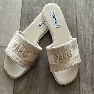 Steve Madden White Paris Slide